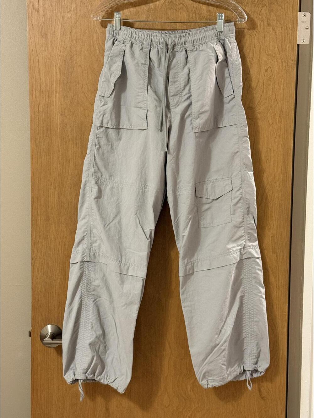 Zara Gray Parachute Cargo Pants Women's‎ Size XS